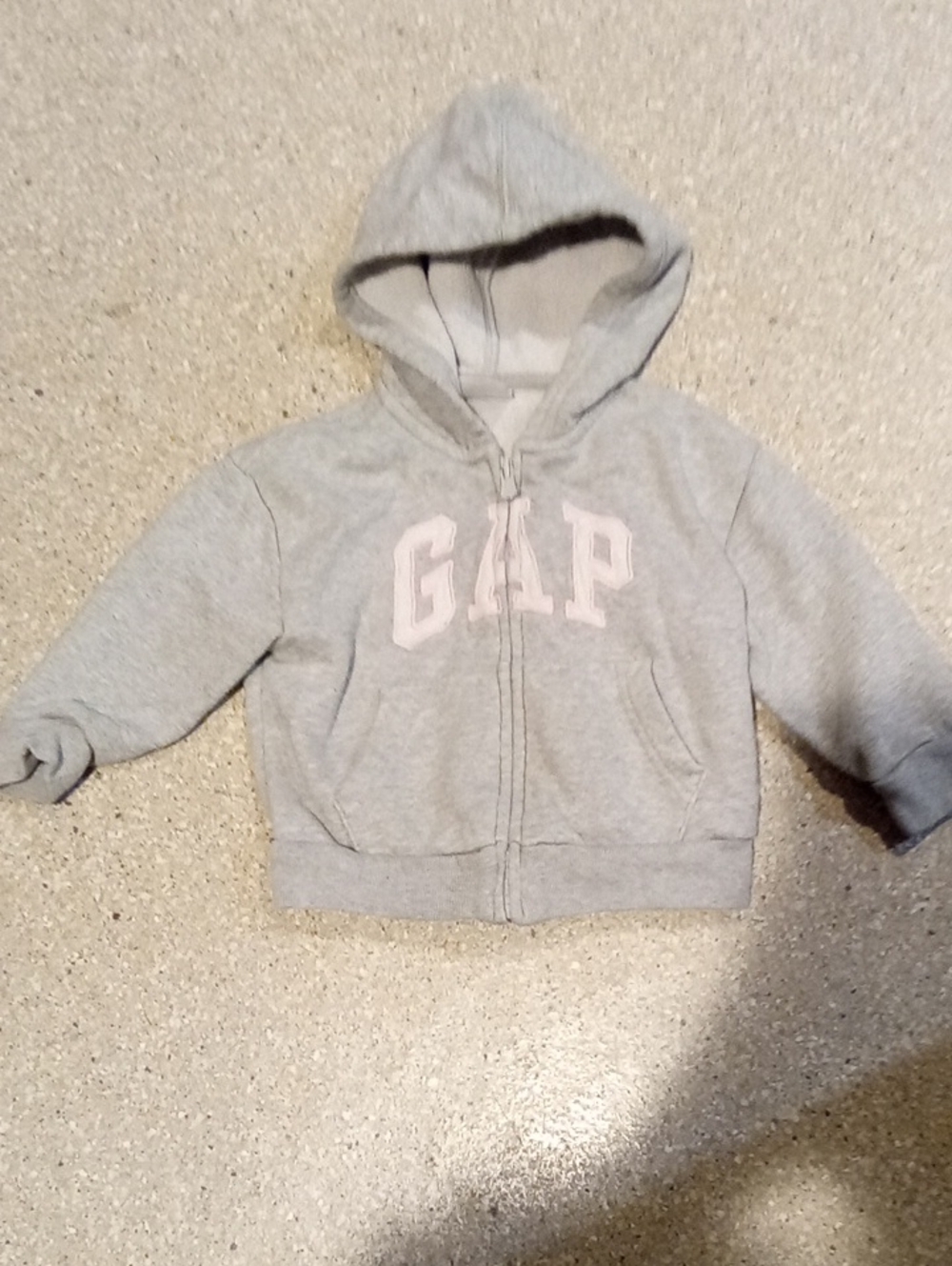 #751 "GAP" Kids Light Gray Hoodie with Pale Pink Logo